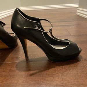 Black and white pumps